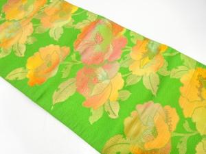 牡丹模様織り出し　名古屋帯